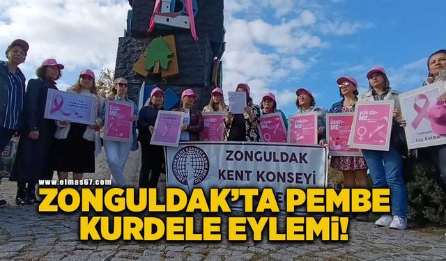 Zonguldak'ta pembe kurdele eylemi!