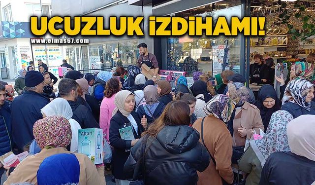 Fiyatı ucuz ürünler izdihama neden oldu