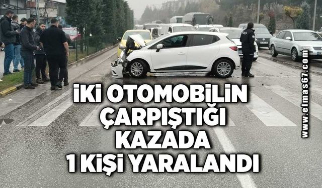 İki otomobilin çarpıştığı kazada 1 kişi yaralandı