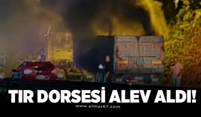 Ereğli-Alaplı Karayolu’nda TIR Dorsesi Alev Aldı