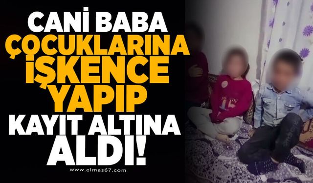 Çocuklarına kemerle işkence yapıp bir de cep telefonuyla kayıt altına aldı