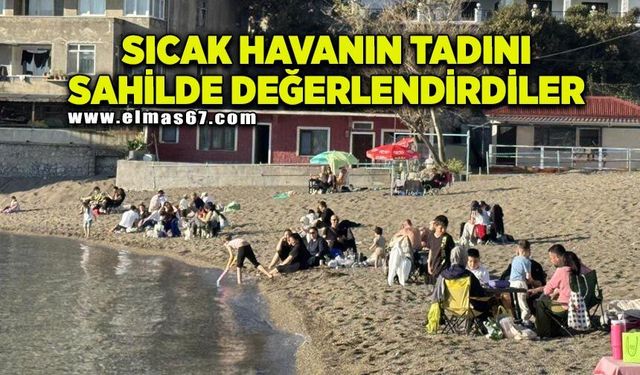 Sıcak havanın tadını sahilde değerlendirdiler