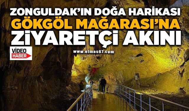 Zonguldak'ın doğa harikası Gökgöl Mağarası'na bayramda ziyaretçi akını