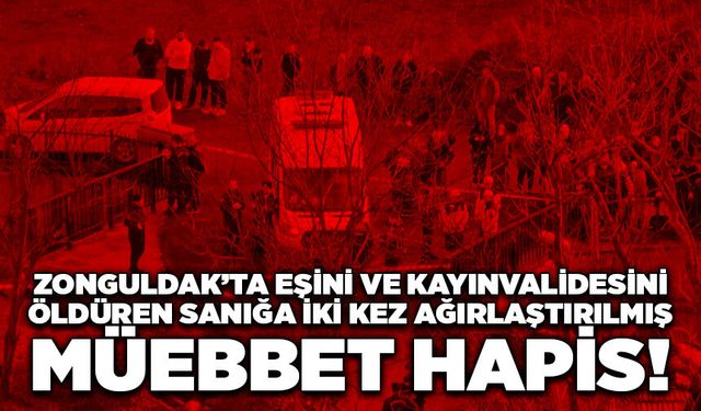 Eşini ve kayınvalidesini öldüren sanığa iki kez ağırlaştırılmış müebbet hapis cezası