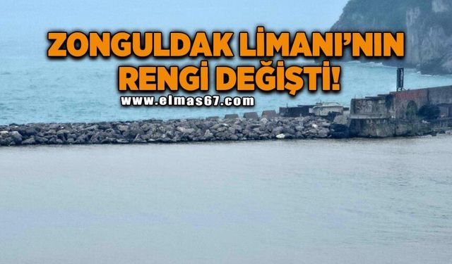 Zonguldak Limanı çamur nedeniyle sarı renge büründü