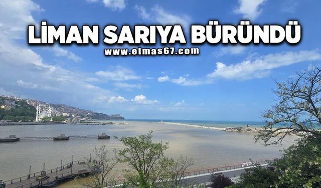Zonguldak Limanı yağışların ardından sarıya büründü