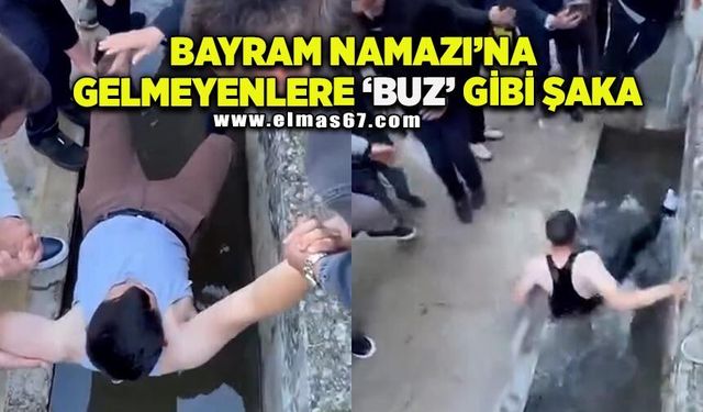 Bayram namazına gelmeyenleri buz gibi suya attılar