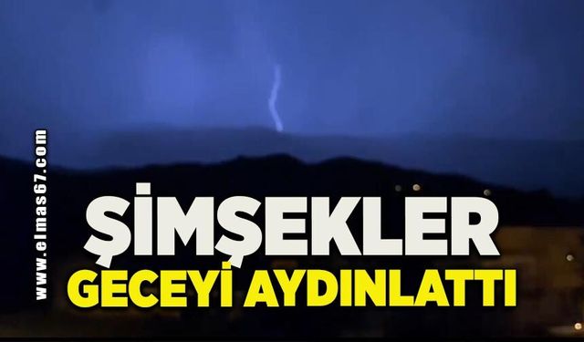 Şimşekler geceyi aydınlattı