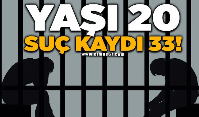 Yaşı 20, suç kaydı 33