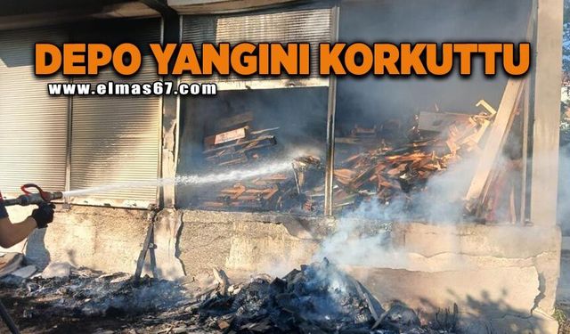 Evin deposundaki yangın korkuttu