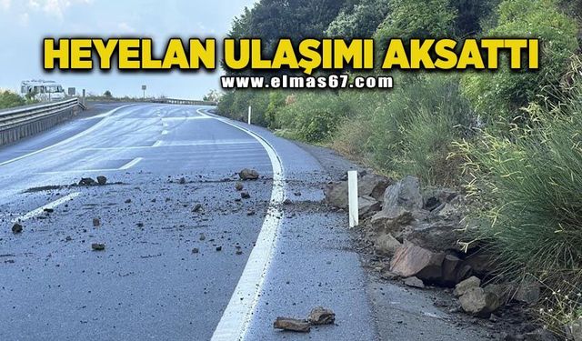 Alaplı-Akçakoca yolunda heyelan ulaşımı aksattı