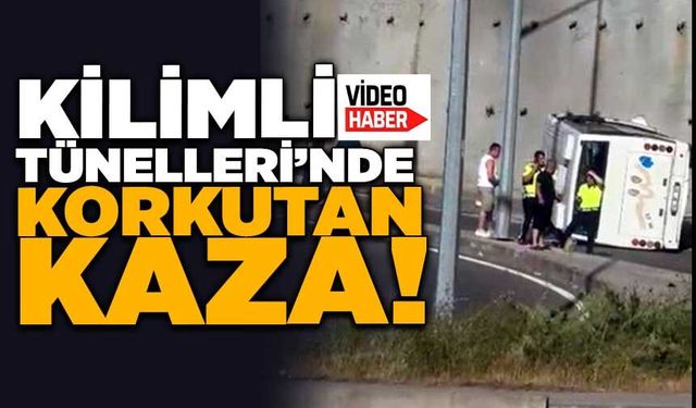 Zonguldak’ta işçi servisi devrildi