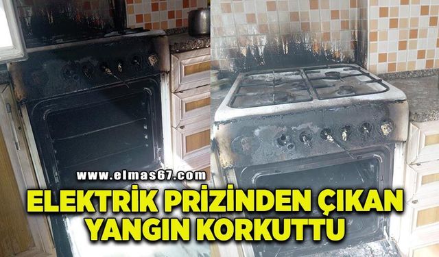 Elektrik prizinden çıkan yangın korkuttu