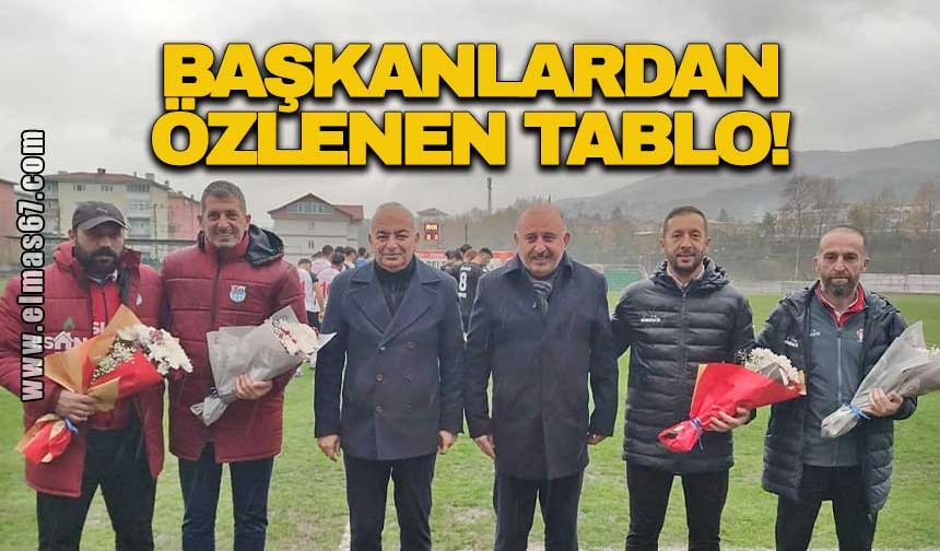 Başkanlar ve teknik heyet dostluk pozu verdi