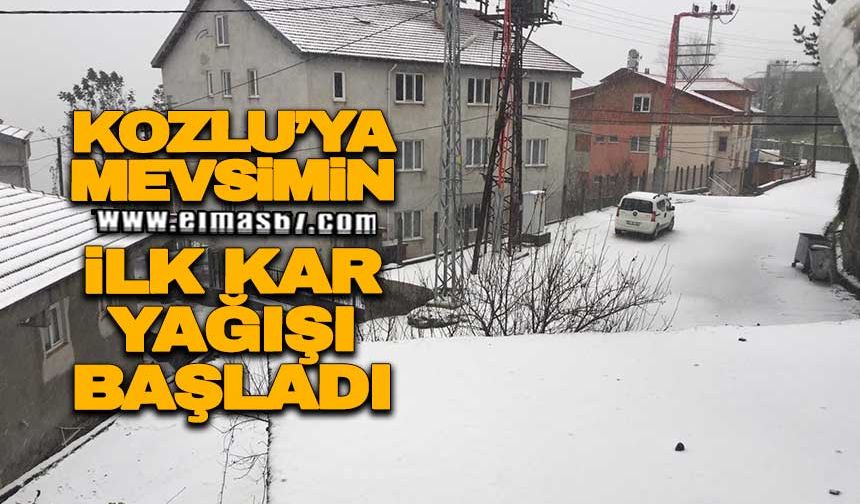 Kozlu'ya mevsimin ilk kar yağışı başladı