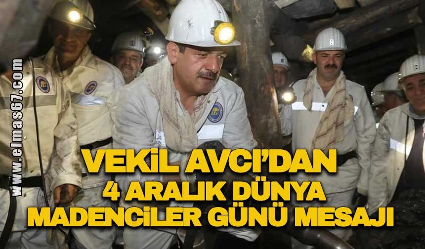 VEKİL AVCI’DAN 4 ARALIK DÜNYA MADENCİLER GÜNÜ MESAJI