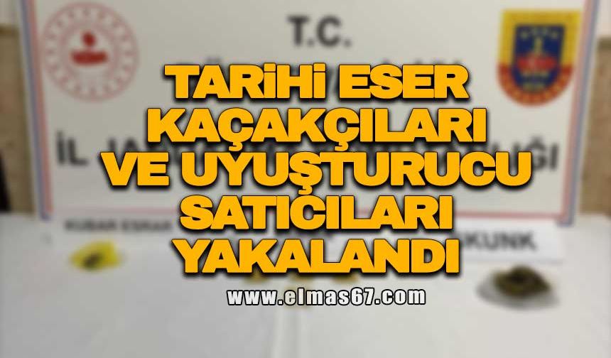 Tarihi eser kaçakçıları ve uyuşturucu satıcıları yakalandı