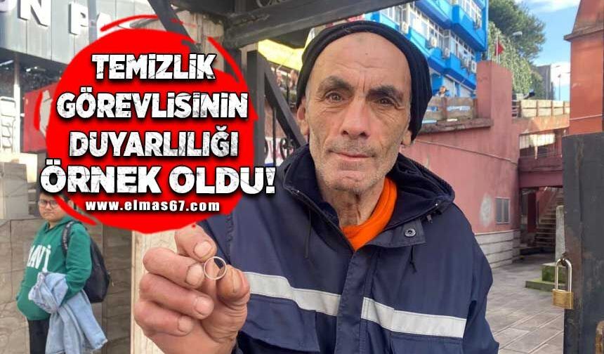 Temizlik görevlisinin duyarlılığı örnek oldu