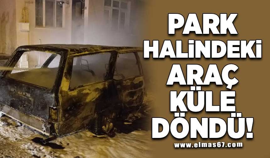 Park halindeki araç küle döndü!