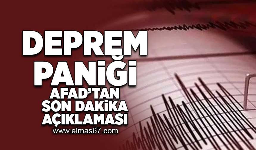 Deprem paniği... AFAD'tan son dakika açıklaması!