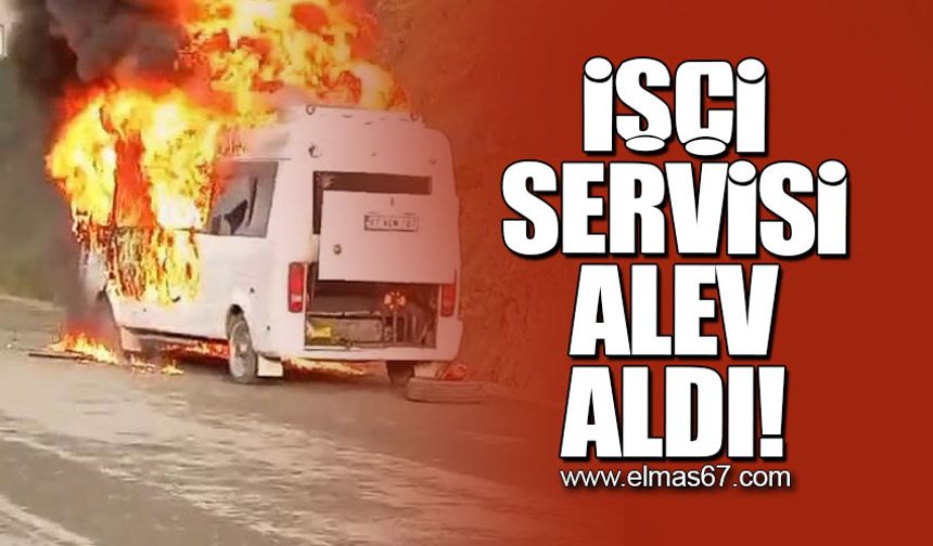 İşçi servisi alev aldı!