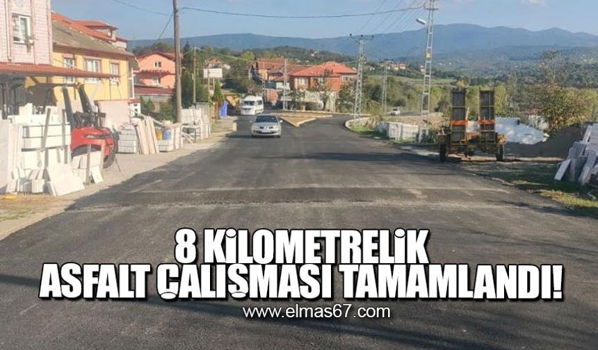 8 Kilometrelik asfalt çalışması tamamlandı!