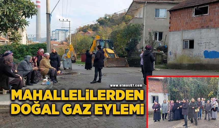 Mahallelilerden doğal gaz eylemi