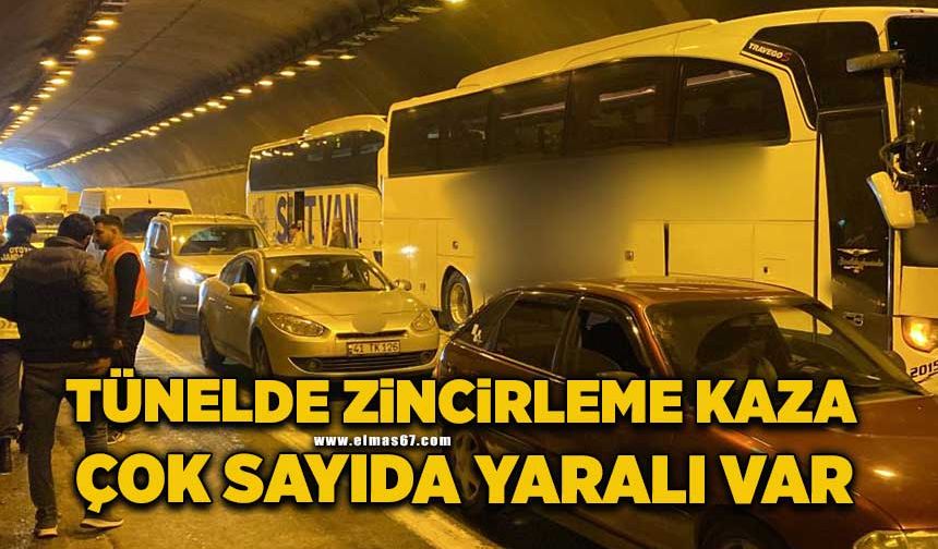 Tünelde iki yolcu otobüsü ve tır kazaya karıştı: 14 yaralı