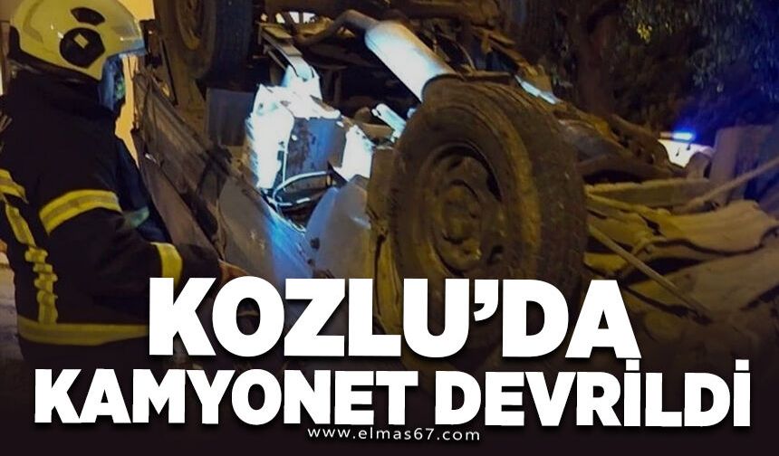 Kozlu’da Kamyonet Devrild