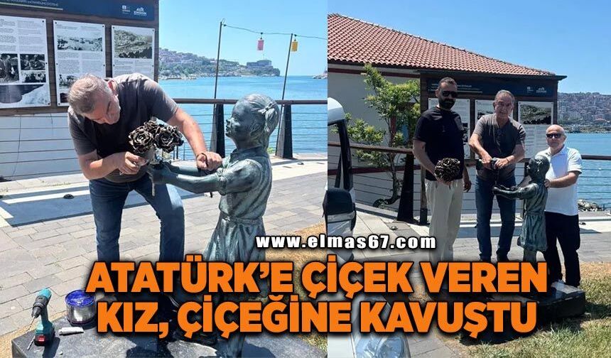 Atatürk'e çiçek veren kız, çiçeğine kavuştu