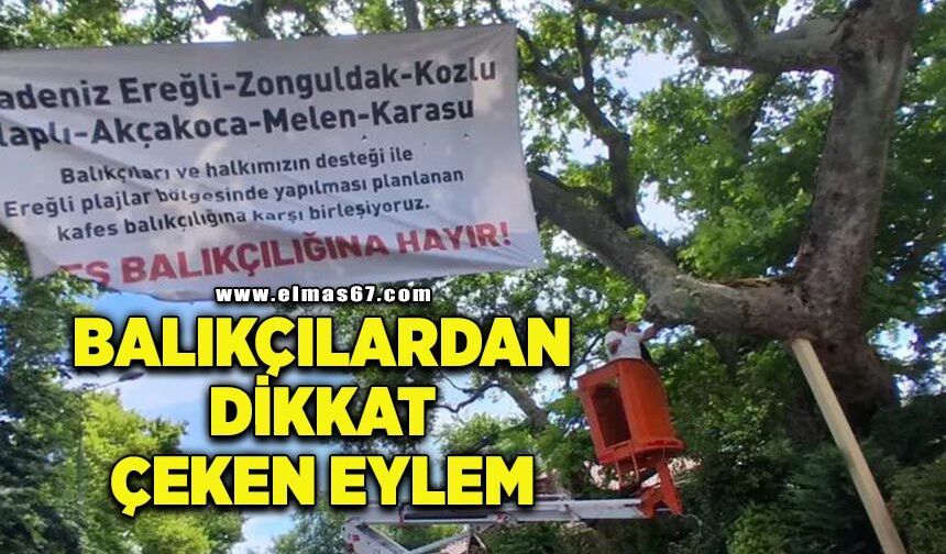 Ereğlili balıkçılardan dikkat çeken eylem