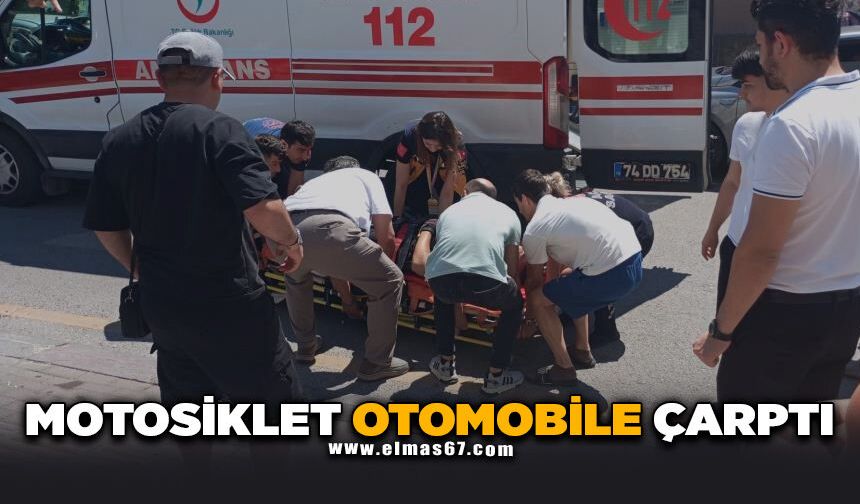 Motosiklet, otomobile çarptı