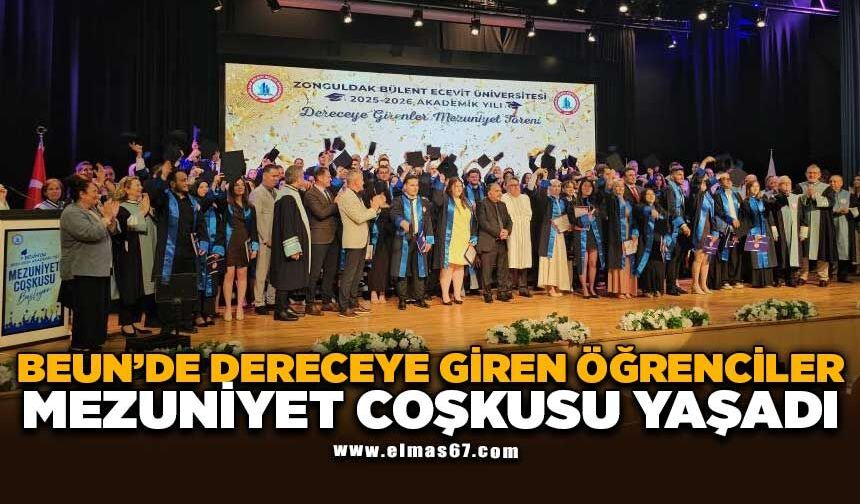 BEUN'de dereceye giren öğrenciler mezuniyet coşkusu yaşadı