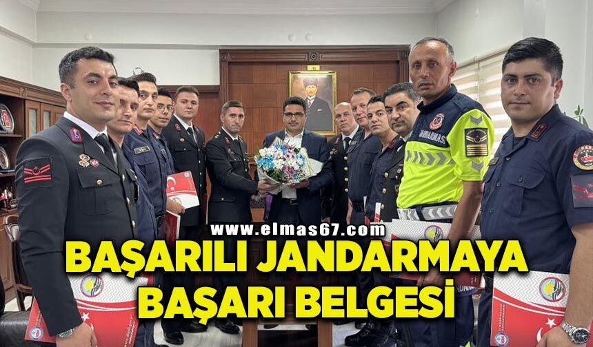 Başarılı jandarma personellerine başarı belgesi