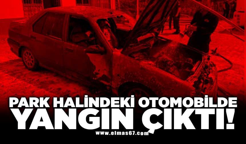 Park halindeki otomobilde yangın çıktı