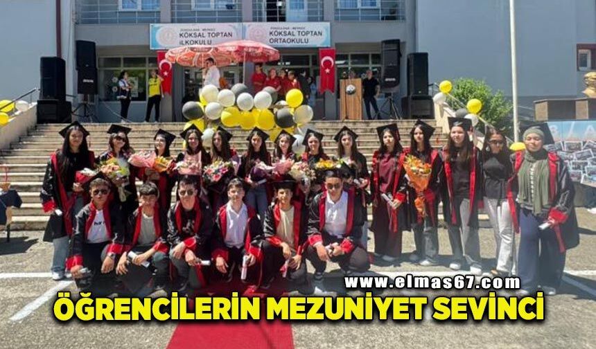 Öğrencilerin mezuniyet sevinci