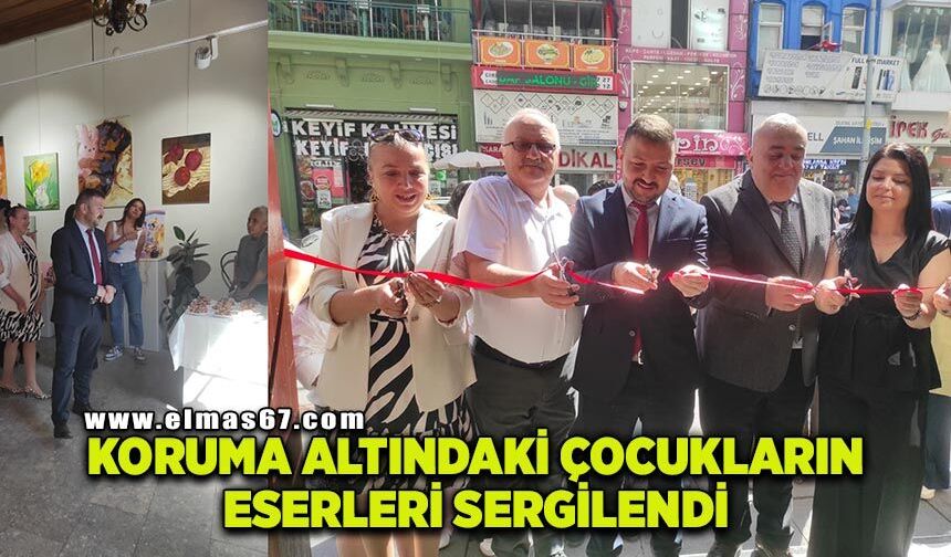 Koruma altındaki çocukların eserleri sergilendi