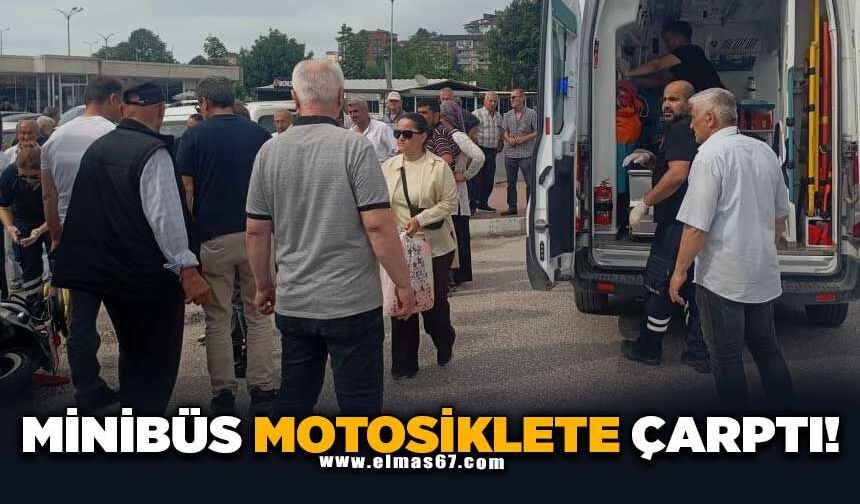 Alaplı'da minibüs, motosiklete çarptı 1 yaralı