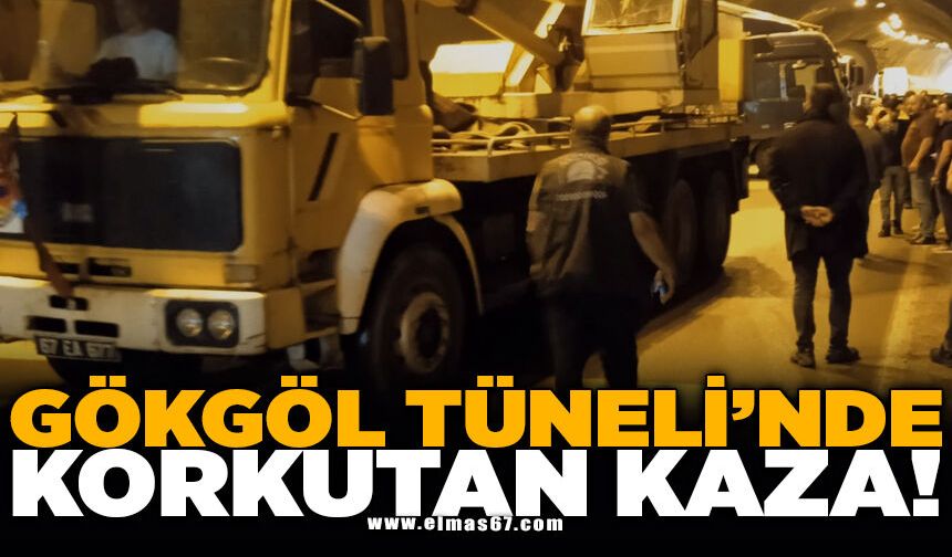 GÖKGÖL TÜNELİNDE KORKUTAN KAZA!