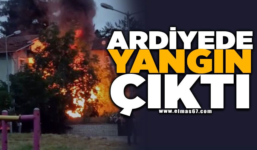 Ardiyede çıkan yangın evlere sıçramadan söndürüldü
