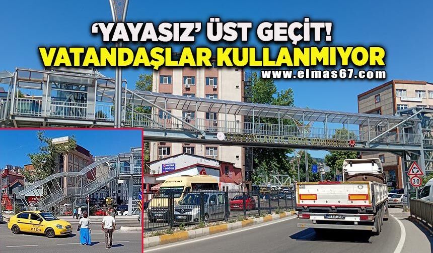 "Yayasız" üst geçit: Vatandaşlar kullanmıyor!