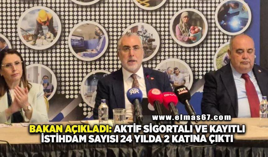 Bartın'da aktif sigortalı ve kayıtlı istihdam sayısı 24 yılda 2 katına çıktı