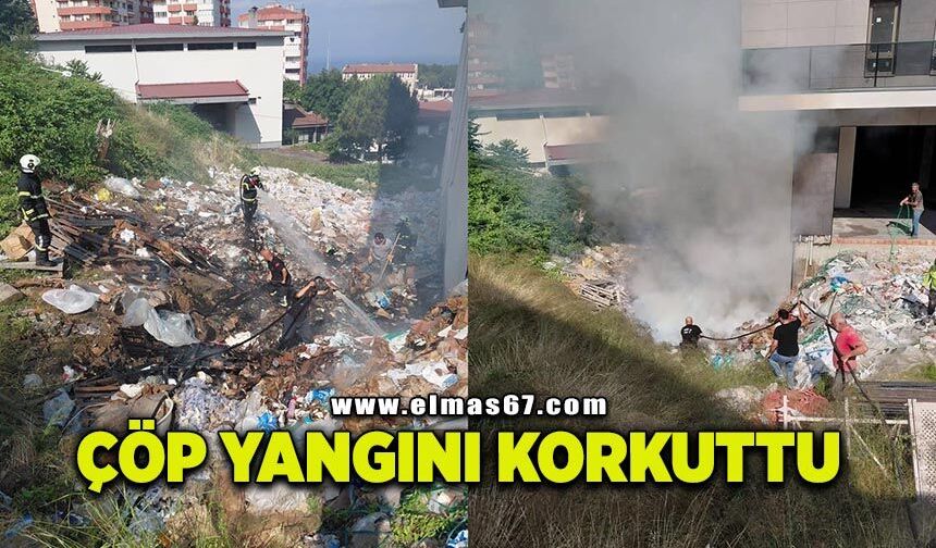 Çöp yangını ekipleri harekete geçirdi
