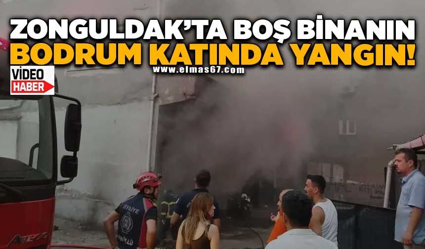 Zonguldak'ta boş binanın bodrum katında yangın