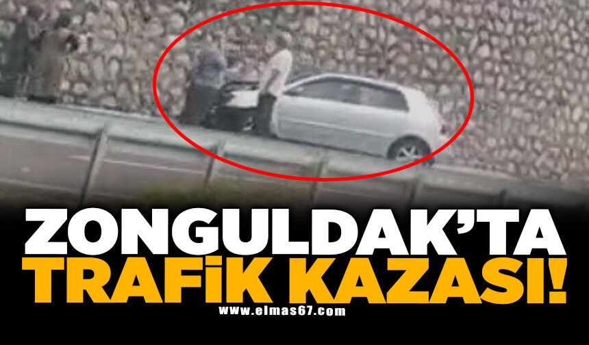 Zonguldak'ta bariyere çarpan otomobildeki yolcu yaralandı