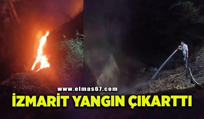 İzmaritten çıkan yangını büyümeden söndürüldü