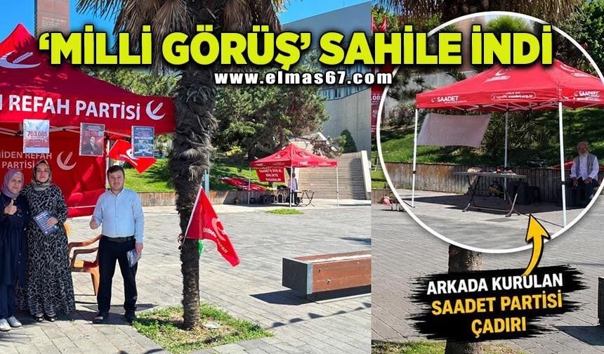 "MİLLİ GÖRÜŞ"  SAHİLE İNDİ