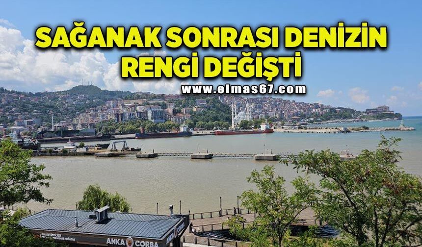 Sağanak sonrası denizin rengi değişti