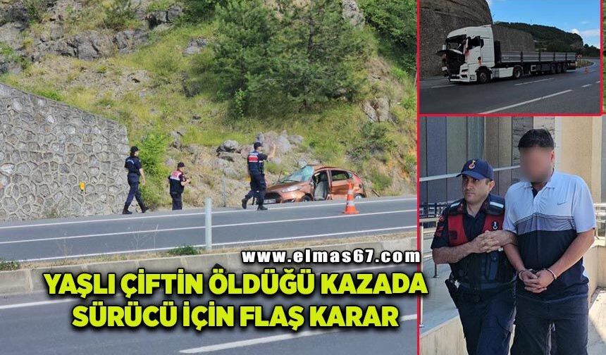 Zonguldak'ta yaşlı çiftin hayatını kaybettiği kazada tır şoförü adliyede