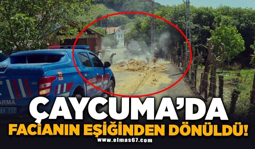 Saman yüklü tırda yangın paniği
